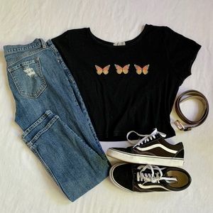 Old Navy Boyfriend Straight Mid Rise Blue Jeans